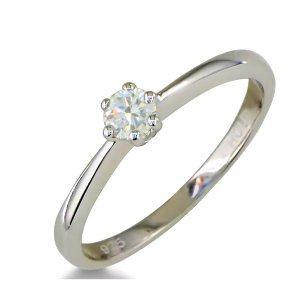 1/6ct diamond & sterling silver solitaire ring